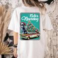 Boston Terrier Merry Christmas Tree Truck Dog X-Mas Women's Comfort Colors T-Shirt Back Print Ivory