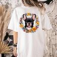 Boston Terrier Mom Floral Bostie Dog Lover Flowers Cute Women's Comfort Colors T-Shirt Back Print Ivory
