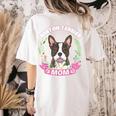 Boston Terrier Mom Mother's Day Women's Comfort Colors T-Shirt Back Print Ivory