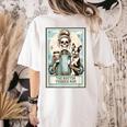 The Boston Terrier Mom Skeleton Spooky Season Halloween Women's Comfort Colors T-Shirt Back Print Ivory