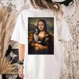 Boston Terrier Mona Lisa Painting Art Dog Mom Dad For Men Women Kids Women's Comfort Colors T-Shirt Back Print Ivory