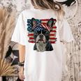 Boston Terrier Patriotic 4th Of July USA American Flag Women's Comfort Colors T-Shirt Back Print Ivory