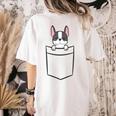 Boston Terrier In The Pocket Cute Boston Terrier Dog For Men Women Girls Kids Women's Comfort Colors T-Shirt Back Print Ivory