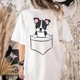 Boston Terrier In The Pocket Cute Pocket Boston Terrier Women's Comfort Colors T-Shirt Back Print Ivory