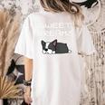 Boston Terrier Puppy Sweet Dreams Pajama For Bedtime Women's Comfort Colors T-Shirt Back Print Ivory