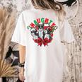 Boston Terrier Santa Claus Elf Reindeer Christmas Dog X-Mas Women's Comfort Colors T-Shirt Back Print Ivory