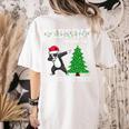 Boston Terrier Santa Hat Dabbing Around The Christmas Tree Women's Comfort Colors T-Shirt Back Print Ivory
