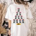 Boston Terrier Santa Hat Xmas Light Men Women Christmas Tree Women's Comfort Colors T-Shirt Back Print Ivory