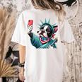 Boston Terrier Selfie Statue Of Liberty 4th Of July American Women's Comfort Colors T-Shirt Back Print Ivory
