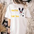 Boston Terrier Shirt I Will Find You And I Will Lick You Women's Comfort Colors T-Shirt Back Print Ivory