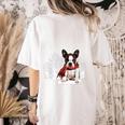 Boston Terrier In The Snow Merry Christmas Winter Women's Comfort Colors T-Shirt Back Print Ivory