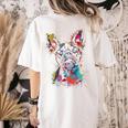 Boston Terrier Splash Women's Comfort Colors T-Shirt Back Print Ivory