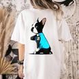 Boston Terrier Tattoos I Love Mom Women's Comfort Colors T-Shirt Back Print Ivory