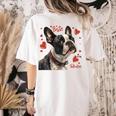 Boston Terrier Is My Valentine Cute Pet Dog Owner Valentine Women's Comfort Colors T-Shirt Back Print Ivory