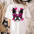 Boston Terrier Valentines Day Shirt Heart Dog Lover Women's Comfort Colors T-Shirt Back Print Ivory