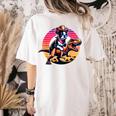 Boston Terrier Wearing A Cowboy Hat On T-Rex Women's Comfort Colors T-Shirt Back Print Ivory