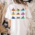 Boston Terriers Yoga Asana Pose And Meditation Women's Comfort Colors T-Shirt Back Print Ivory