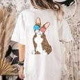 Brindle Boston Terrier Dog Patriotic Shirt USA Flag Women's Comfort Colors T-Shirt Back Print Ivory