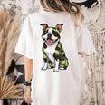 Camo Boston Terrier Pet Owner Camouflage Dog Lover Women's Comfort Colors T-Shirt Back Print Ivory