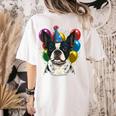 Celebration Event Birthday Party Boston Terrier Women's Comfort Colors T-Shirt Back Print Ivory