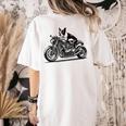 Cool Boston Terrier Riding a Motorcycle Biker Dog Lover For Men Women Kids Women's Comfort Colors T-Shirt Back Print Ivory