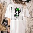 Cool Saint Patrick's Boston Terrier T Shirt For Dogs Lovers Women's Comfort Colors T-Shirt Back Print Ivory