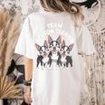 Cute Cartoon For Dog Owners Pet Team Boston Terrier Women's Comfort Colors T-Shirt Back Print Ivory