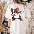 Dabbing Red Boston Terrier Dab Dance Dog Men Women Kids Women's Comfort Colors T-Shirt Back Print Ivory