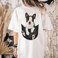Dog Lovers Boston Terrier In Pocket Dog Face For Men Women Kids Women's Comfort Colors T-Shirt Back Print Ivory