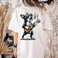 Dog Playing Guitar Singing Boston Terrier For Men Women Girls Kids Women's Comfort Colors T-Shirt Back Print Ivory