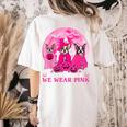 Ghost And Witch Boston Terrier Dog In October We Wear Pink Women's Comfort Colors T-Shirt Back Print Ivory