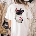Girls I Heart Mom Love Mama Boston Terrier Dog Lover Women's Comfort Colors T-Shirt Back Print Ivory