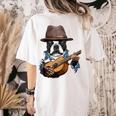 Guitar Shirt Boston Terrier Dog Playing Acoustic Guitar Women's Comfort Colors T-Shirt Back Print Ivory