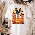 Halloween Retro Boston Terrier Women's Comfort Colors T-Shirt Back Print Ivory