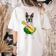 Hawaiian Boston Terrier Dog Pineapple Ukulele Summer For Men Women Girls Kids Women's Comfort Colors T-Shirt Back Print Ivory