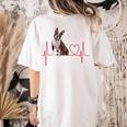 Heartbeat Boston Terrier Dog Women's Comfort Colors T-Shirt Back Print Ivory
