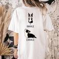 Inhale Exhale Yoga Boston Terrier Tshirt Women's Comfort Colors T-Shirt Back Print Ivory