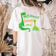 Kids My Nonna Loves Me Dinosaur Grandson Women's Comfort Colors T-Shirt Back Print Ivory