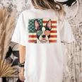 Patriotic Boston Terrier Dog Lover USA Flag 4th Of July For Men Women Kids Women's Comfort Colors T-Shirt Back Print Ivory