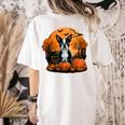 Pumpkin Boston Terrier Costume On Boston Terrier Halloween Women's Comfort Colors T-Shirt Back Print Ivory