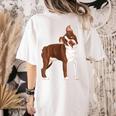 Red Boston Terrier Dog Women's Comfort Colors T-Shirt Back Print Ivory