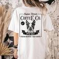 Retro Boston Terrier Coffee Dog Mom Coffee Lover Women's Comfort Colors T-Shirt Back Print Ivory