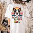 Retro Boston Terrier Dad Women's Comfort Colors T-Shirt Back Print Ivory