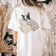 Sleepy Boston Terrier Pajama Men Women Kids Women's Comfort Colors T-Shirt Back Print Ivory
