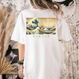 Surfing Boston Terrier Kanagawa Wave Japanese Dog For Men Women Kids Women's Comfort Colors T-Shirt Back Print Ivory