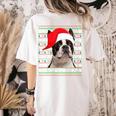 Ugly Xmas Sweater Santa Boston Terrier Dog Christmas For Men Women Kids Women's Comfort Colors T-Shirt Back Print Ivory