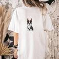 Ugly Xmas Sweater Style Boston Terrier Reindeer Christmas Women's Comfort Colors T-Shirt Back Print Ivory