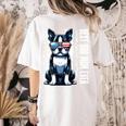 USA Flag Boston Terrier Best Dog Mom Ever 2025 Women's Comfort Colors T-Shirt Back Print Ivory
