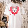 Valentine's Day Boston Terrier Heart Women's Comfort Colors T-Shirt Back Print Ivory