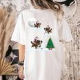 Xmas Lighting Tree Santa Riding Boston Terrier Christmas Women's Comfort Colors T-Shirt Back Print Ivory